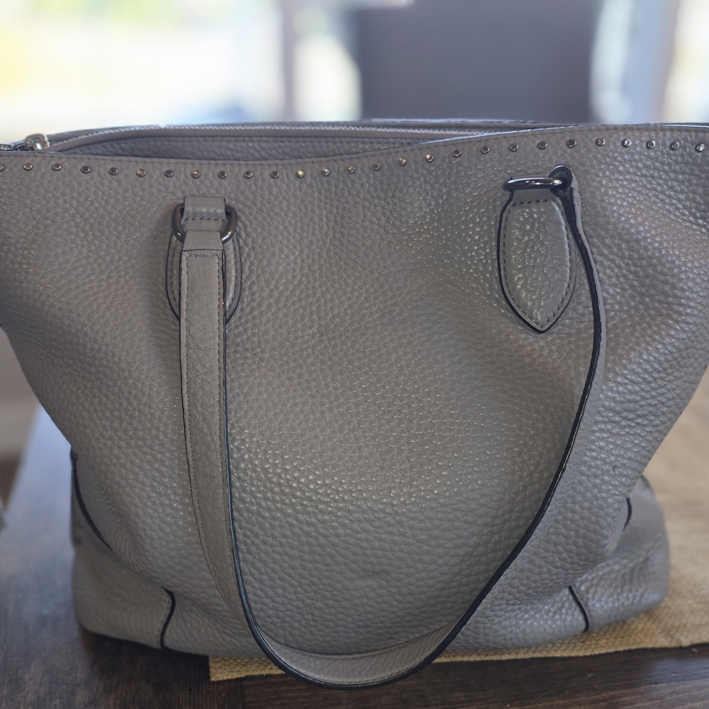 Rebecca Minkoff Gray Pebbled Leather Tote Bag